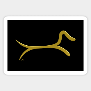 Minimalist Dachshund golden color Sticker